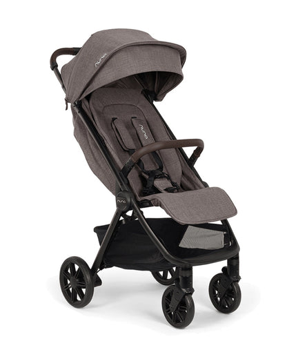 Nuna TRVL URBN Cabin Friendly Stroller-2026 Edition-One Hand Fold-Flat Reclining Seat-Travel System Compatible-10 kg Storage Basket-Includes Travel Bag & Rain Cover-2 Years Warranty-For 0 to 4Y (Upto 22 kg)-Chestnut