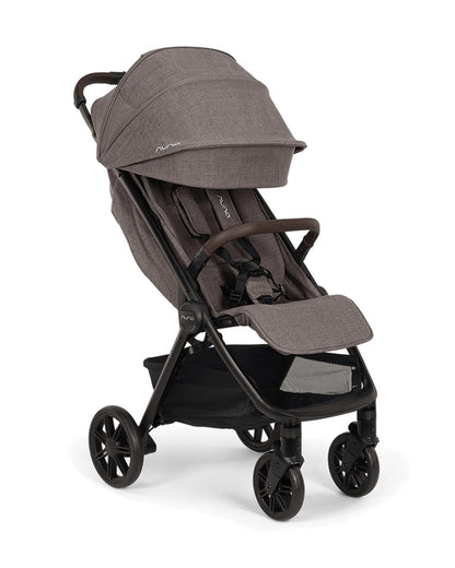 Nuna TRVL URBN Cabin Friendly Stroller-2026 Edition-One Hand Fold-Flat Reclining Seat-Travel System Compatible-10 kg Storage Basket-Includes Travel Bag & Rain Cover-2 Years Warranty-For 0 to 4Y (Upto 22 kg)-Chestnut