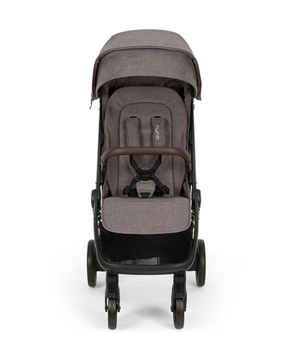Nuna TRVL URBN Cabin Friendly Stroller-2026 Edition-One Hand Fold-Flat Reclining Seat-Travel System Compatible-10 kg Storage Basket-Includes Travel Bag & Rain Cover-2 Years Warranty-For 0 to 4Y (Upto 22 kg)-Chestnut