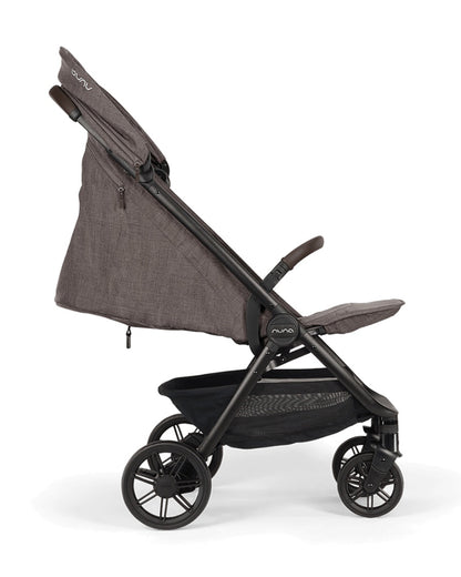 Nuna TRVL URBN Cabin Friendly Stroller-2026 Edition-One Hand Fold-Flat Reclining Seat-Travel System Compatible-10 kg Storage Basket-Includes Travel Bag & Rain Cover-2 Years Warranty-For 0 to 4Y (Upto 22 kg)-Chestnut