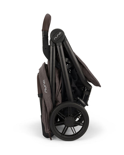 Nuna TRVL URBN Cabin Friendly Stroller-2026 Edition-One Hand Fold-Flat Reclining Seat-Travel System Compatible-10 kg Storage Basket-Includes Travel Bag & Rain Cover-2 Years Warranty-For 0 to 4Y (Upto 22 kg)-Chestnut