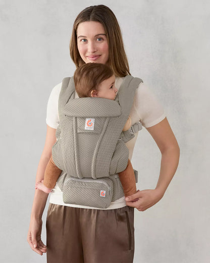 Ergobaby Omni Deluxe Mesh Baby Carrier-With 4 Carry Positions-SoftFlex Mesh For Easy Airflow-6 Storage Pockets-Adjustable Head Support-Breastfeeding Friendly-For 0 to 4Y (3.2 to 20 Kg)-Soft Olive