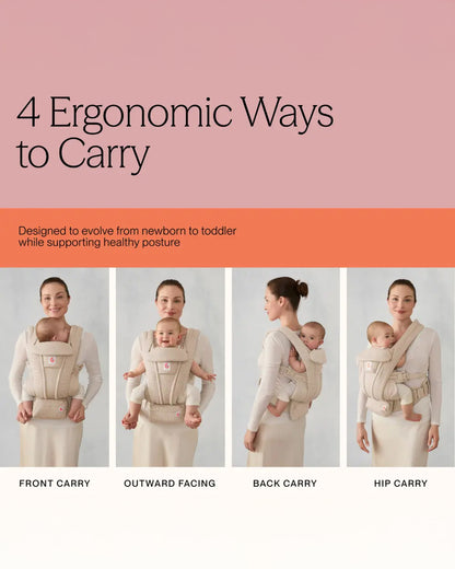 Ergobaby Omni Deluxe Mesh Baby Carrier-With 4 Carry Positions-SoftFlex Mesh For Easy Airflow-6 Storage Pockets-Adjustable Head Support-Breastfeeding Friendly-For 0 to 4Y (3.2 to 20 Kg)-Canyon Clay