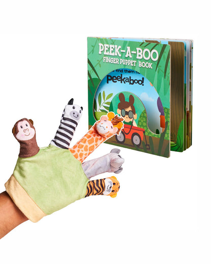Curious Cub Peek-A-Boo Finger Puppet Book-5 Interactive Animal Finger Puppet-Learning & Educational Toys-6M+