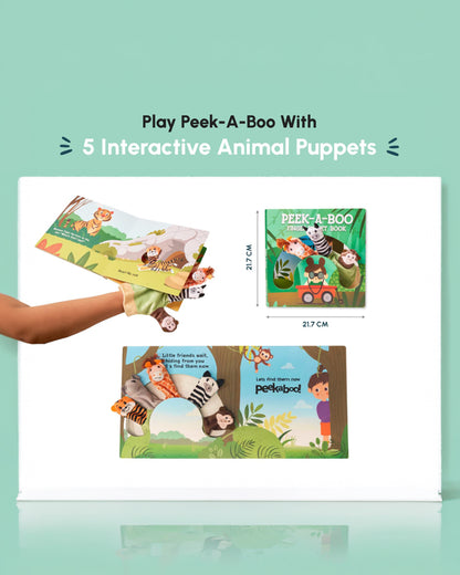 Curious Cub Peek-A-Boo Finger Puppet Book-5 Interactive Animal Finger Puppet-Learning & Educational Toys-6M+