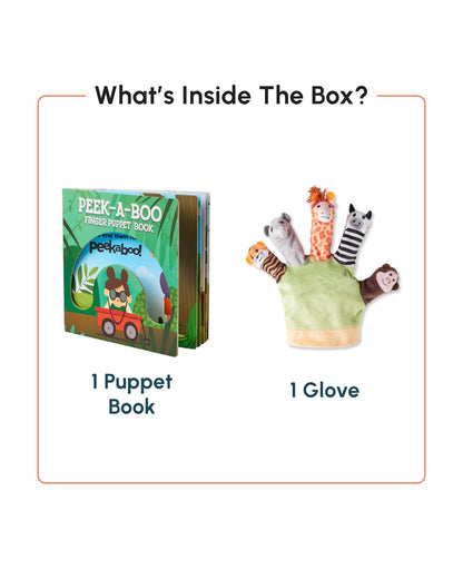 Curious Cub Peek-A-Boo Finger Puppet Book-5 Interactive Animal Finger Puppet-Learning & Educational Toys-6M+