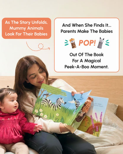 Curious Cub Peek-A-Boo Finger Puppet Book-5 Interactive Animal Finger Puppet-Learning & Educational Toys-6M+
