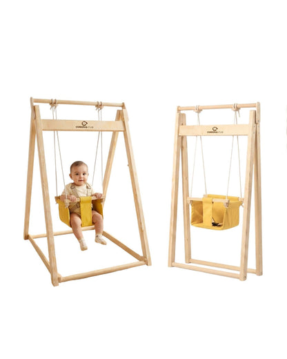 Curious Cub Wooden Swing Indoor Activity Playset-Secure & Foldable Design-For 1Y-5Y