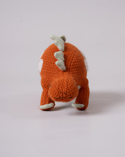 Pomme Rusty Stegosaurus Cotton Knitted Soft Toy-Plush Cuddly Toy For Newborn