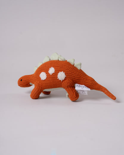 Pomme Rusty Stegosaurus Cotton Knitted Soft Toy-Plush Cuddly Toy For Newborn