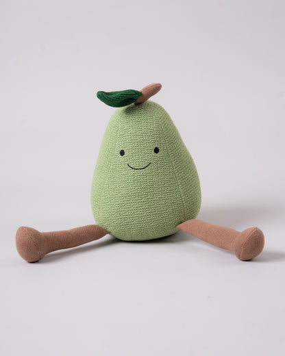 Pomme Happy Pear Cotton Knitted Soft Toy-Plush Cuddly Toy For Newborn