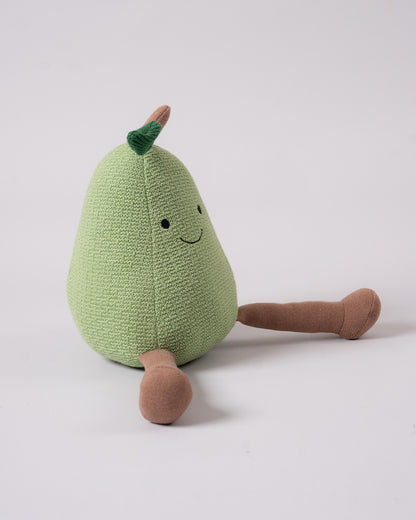Pomme Happy Pear Cotton Knitted Soft Toy-Plush Cuddly Toy For Newborn