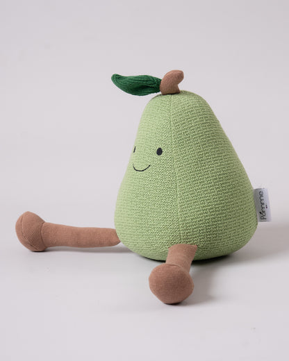 Pomme Happy Pear Cotton Knitted Soft Toy-Plush Cuddly Toy For Newborn