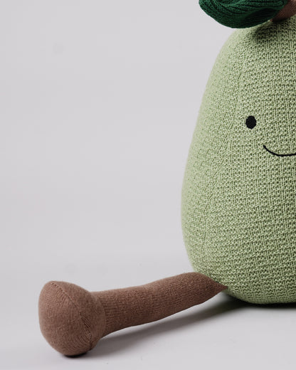 Pomme Happy Pear Cotton Knitted Soft Toy-Plush Cuddly Toy For Newborn