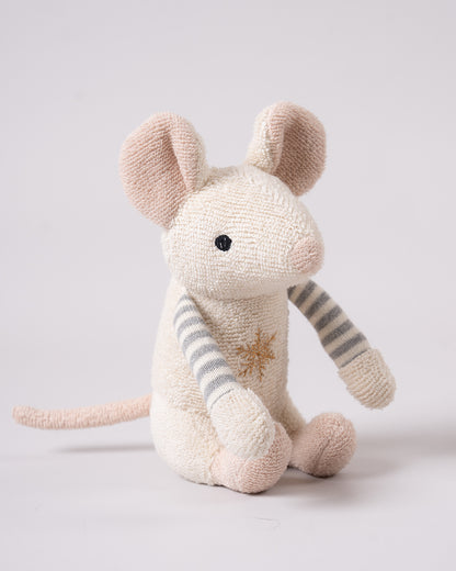 Pomme Winter Mouse Cotton Knitted Soft Toy-Plush Cuddly Toy For Newborn
