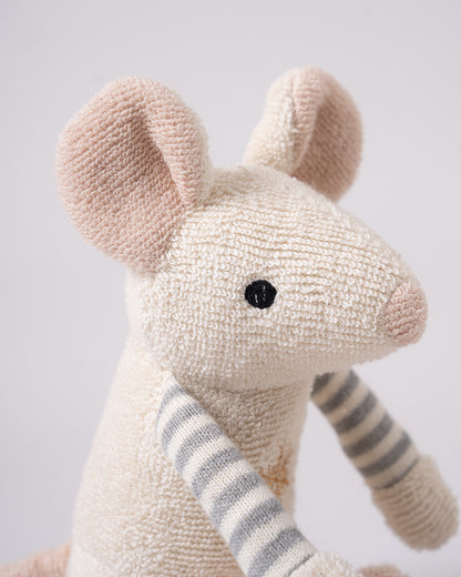 Pomme Winter Mouse Cotton Knitted Soft Toy-Plush Cuddly Toy For Newborn