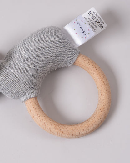 Pomme Elephant Knitted Ring Rattle Toy-Lightweight & Easy To Hold-For Infants