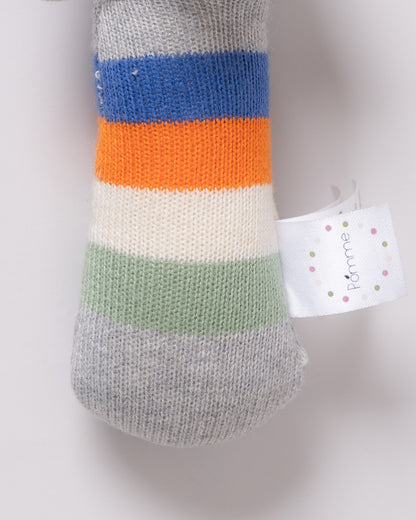 Pomme Playful Dog Knitted Stick Rattle Toy-Lightweight & Easy To Hold-For Infants