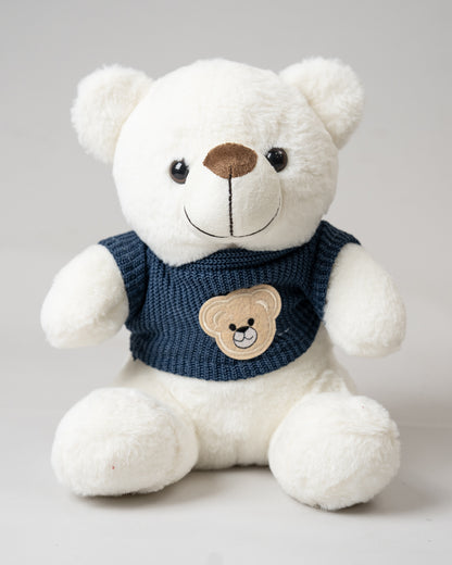 Just Bear Blue Sweater Soft Toy-Plush Cuddly & Huggable Bear-36M+