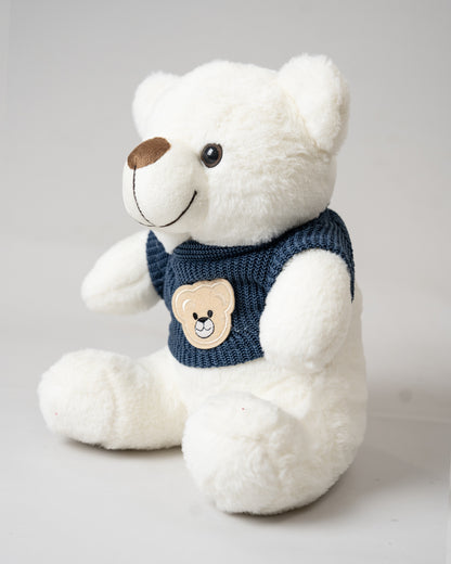 Just Bear Blue Sweater Soft Toy-Plush Cuddly & Huggable Bear-36M+