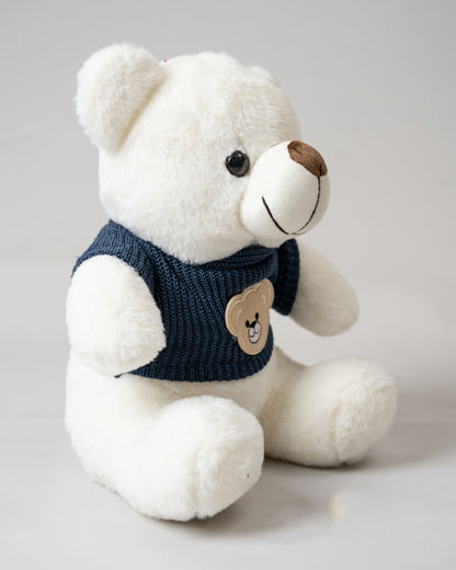 Just Bear Blue Sweater Soft Toy-Plush Cuddly & Huggable Bear-36M+