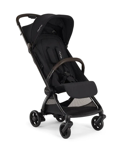 Nuna Via Cabn-Cabin Approved Stroller-One Hand Fold-Flat Reclining Seat-Car Seat Compatible-Includes Travel Bag-2 Years Warranty-For 0 to 4Y (Upto 22 kg)-Caviar