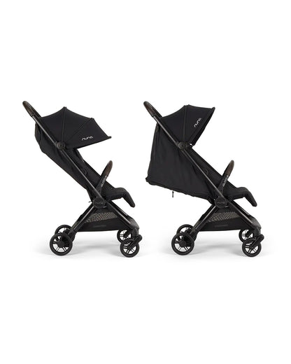 Nuna Via Cabn-Cabin Approved Stroller-One Hand Fold-Flat Reclining Seat-Car Seat Compatible-Includes Travel Bag-2 Years Warranty-For 0 to 4Y (Upto 22 kg)-Caviar