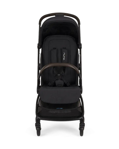 Nuna Via Cabn-Cabin Approved Stroller-One Hand Fold-Flat Reclining Seat-Car Seat Compatible-Includes Travel Bag-2 Years Warranty-For 0 to 4Y (Upto 22 kg)-Caviar