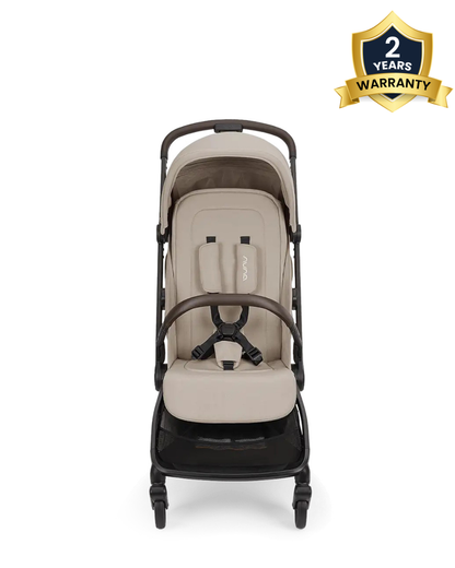 Nuna Via Cabn-Cabin Approved Stroller-One Hand Fold-Flat Reclining Seat-Car Seat Compatible-Includes Travel Bag-2 Years Warranty-For 0 to 4Y (Upto 22 kg)-Chateau