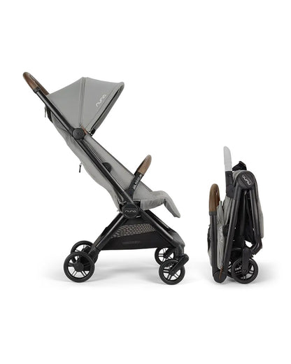 Nuna Via Cabn-Cabin Approved Stroller-One Hand Fold-Flat Reclining Seat-Car Seat Compatible-Includes Travel Bag-2 Years Warranty-For 0 to 4Y (Upto 22 kg)-Seasalt
