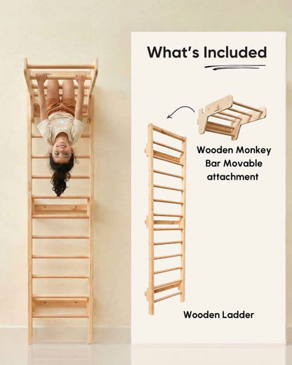 Curious Cub Wooden Swing Indoor Activity Playset-Secure & Foldable Design-For 1Y-5Y