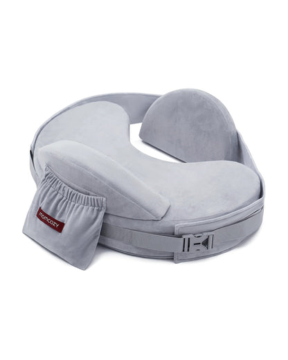 Momcozy Max Support Nursing Pillow-Patented Safety Guard Design-Memory Foam-Machine Washable Cover-CozyPro Gray