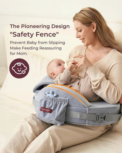 Momcozy Max Support Nursing Pillow-Patented Safety Guard Design-Memory Foam-Machine Washable Cover-CozyPro Gray