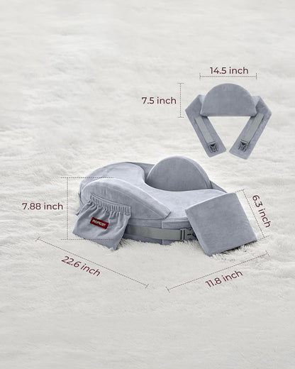 Momcozy Max Support Nursing Pillow-Patented Safety Guard Design-Memory Foam-Machine Washable Cover-CozyPro Gray