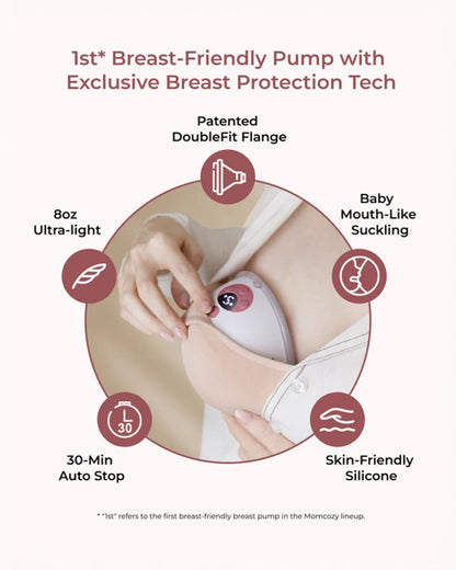 Momcozy M5 Smart Wearable Single Electric Breast Pump-Upgraded with App Control-Painless Pumping-Portable-3 Modes & 9 Suction Levels-Rechargeable-Grey
