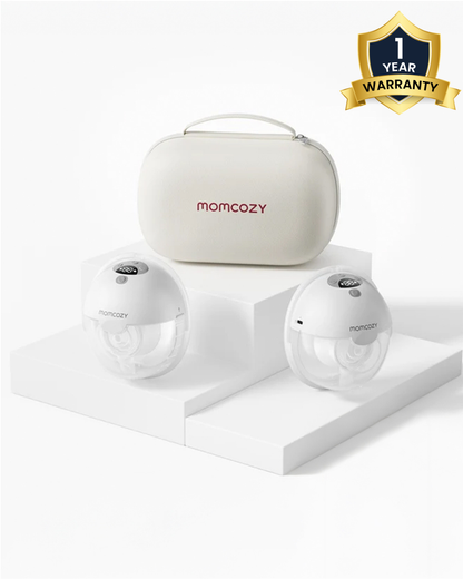 Momcozy M5 Smart Wearable Double Electric Breast Pump-Upgraded with App Control-Painless Pumping-Portable-3 Modes & 9 Suction Levels-Rechargeable-Grey