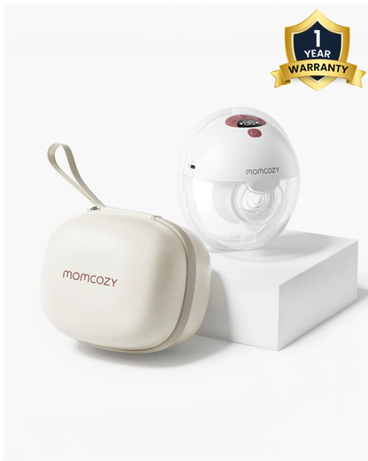 Momcozy M5 Smart Wearable Single Electric Breast Pump-Upgraded with App Control-Painless Pumping-Portable-3 Modes & 9 Suction Levels-Rechargeable-Cozy Red