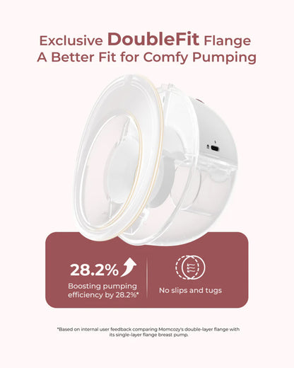 Momcozy M5 Smart Wearable Double Electric Breast Pump-Upgraded with App Control-Painless Pumping-Portable-3 Modes & 9 Suction Levels-Rechargeable-Cozy Red