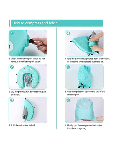 Mambobaby Chest Float Swimming Tube-Self Inflating Design with 5 Point Safety Harness & 3 Swim Modes, UPF 50+ Canopy Protection & Detachable Footrest-Upto 18 kg Baby Weight-Hot Air Balloon-Fish Green