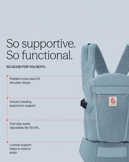 Ergobaby Omni Lite Baby Carrier-With 1 Carry Positions-Adjustable Cross Shoulder Strap-Patented Bucket Seat-For 0 to 2Y (3.2 to 15.9 kg)-Slate Blue