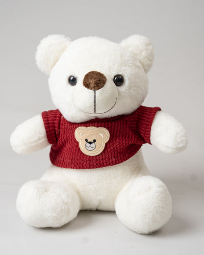 Just Bear Red Sweater Soft Toy-Plush Cuddly & Huggable Bear-36M+