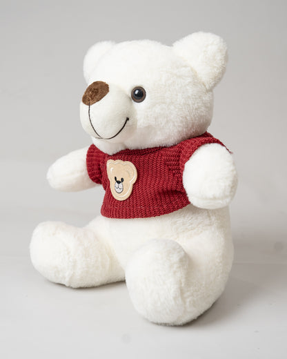 Just Bear Red Sweater Soft Toy-Plush Cuddly & Huggable Bear-36M+