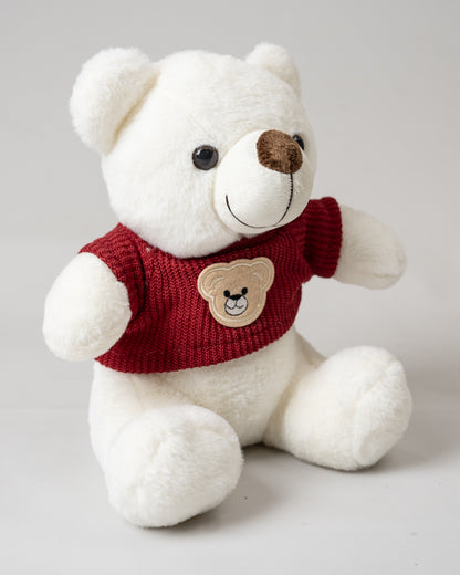 Just Bear Red Sweater Soft Toy-Plush Cuddly & Huggable Bear-36M+