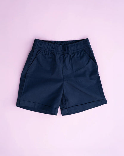PureCloth White & Blue Shirt & Shorts Set-Solid-Cotton-For Infants