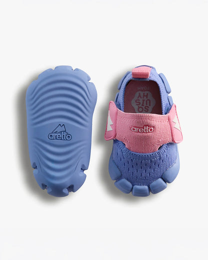 Aretto Lilac InfiKnit Velcro Shoes-Berry Blossom-Designed for Growing Feet-For Infants