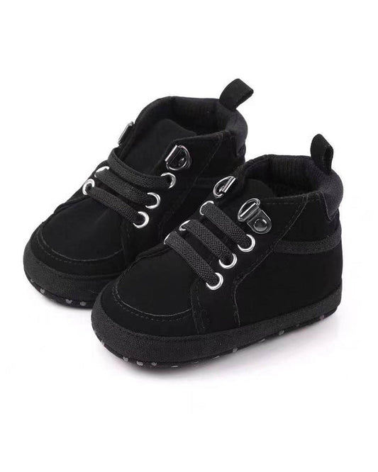 NINO BELLO Black Slip On Shoes For Infants