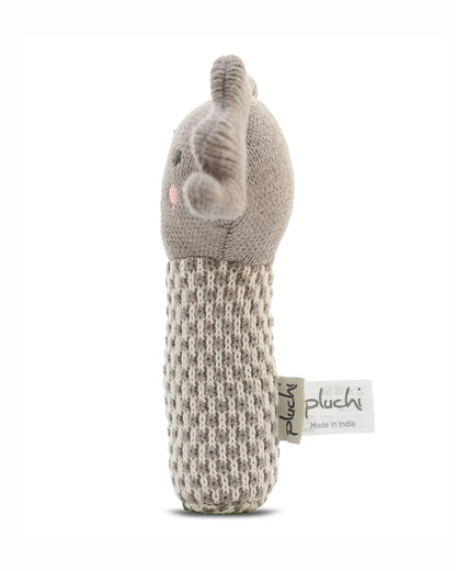 Pluchi Koala Cotton Knitted Stick Rattle Toy-Improves Hand-Eye Coordination-Perfect Companion for Bedtime-For Infants