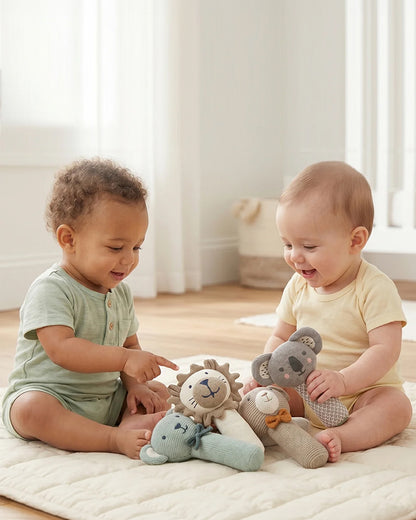 Pluchi Koala Cotton Knitted Stick Rattle Toy-Improves Hand-Eye Coordination-Perfect Companion for Bedtime-For Infants