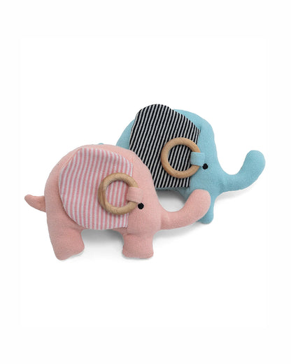 Pluchi Crinkle Me Pink Elephant Soother Soft Toy-Improves Hand-Eye Coordination-Perfect Companion for Bedtime-For Infants