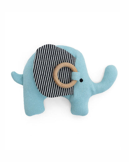Pluchi Crinkle Me Blue Elephant Soother Soft Toy-Improves Hand-Eye Coordination-Perfect Companion for Bedtime-For Infants